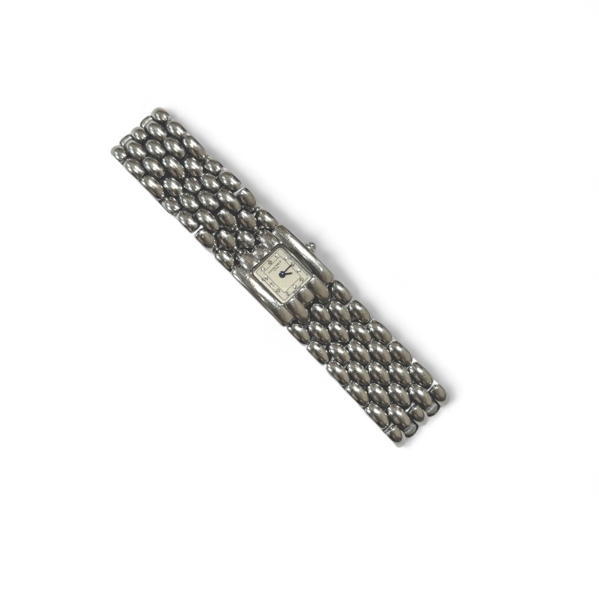 Montre CHAUMET Khesis maille grain de riz en acier et diamant - Castafiore