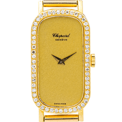 Montre CHOPARD "Classique" en or jaune, saphir et diamants - Castafiore