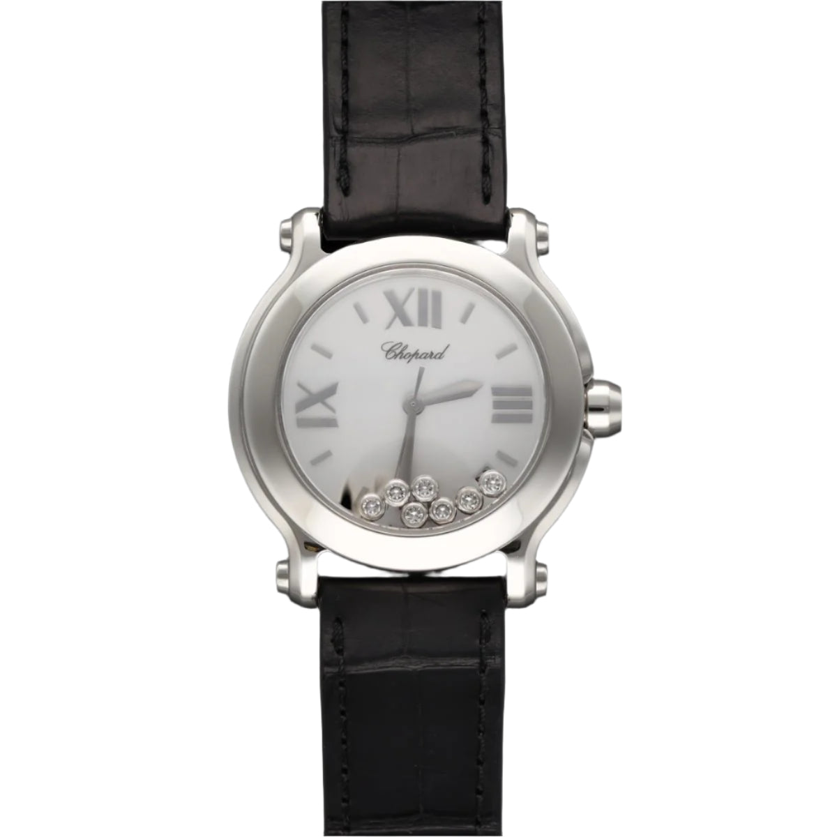 Montre Chopard Happy Sport 36 mm Quartz diamants. Ref : 27/8475 - 3001 de 2011. Boite et papiers d'origine. - Castafiore