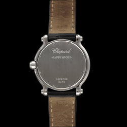 Montre Chopard Happy Sport 36 mm Quartz diamants. Ref : 27/8475 - 3001 de 2011. Boite et papiers d'origine. - Castafiore