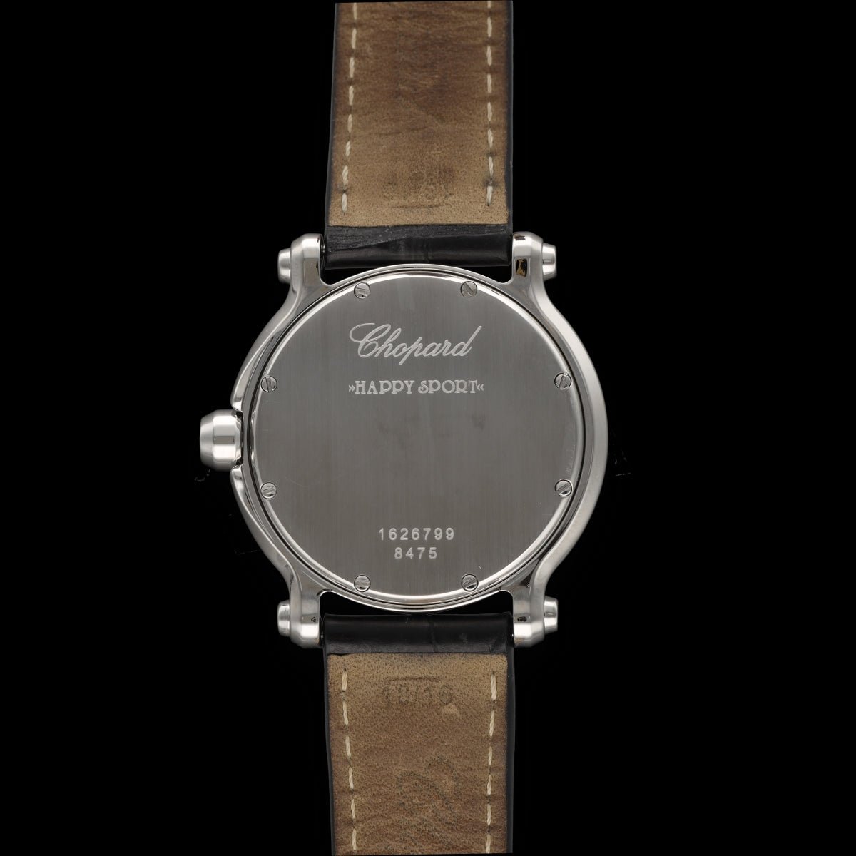 Montre Chopard Happy Sport 36 mm Quartz diamants. Ref : 27/8475 - 3001 de 2011. Boite et papiers d'origine. - Castafiore