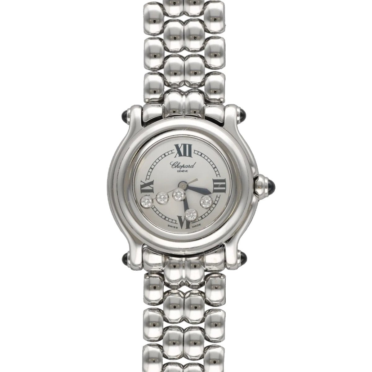 Watch Chopard Happy Sport Dame - Ref. 27/8250-23 - Steel - Quartz - 26 mm - diamonds Floats