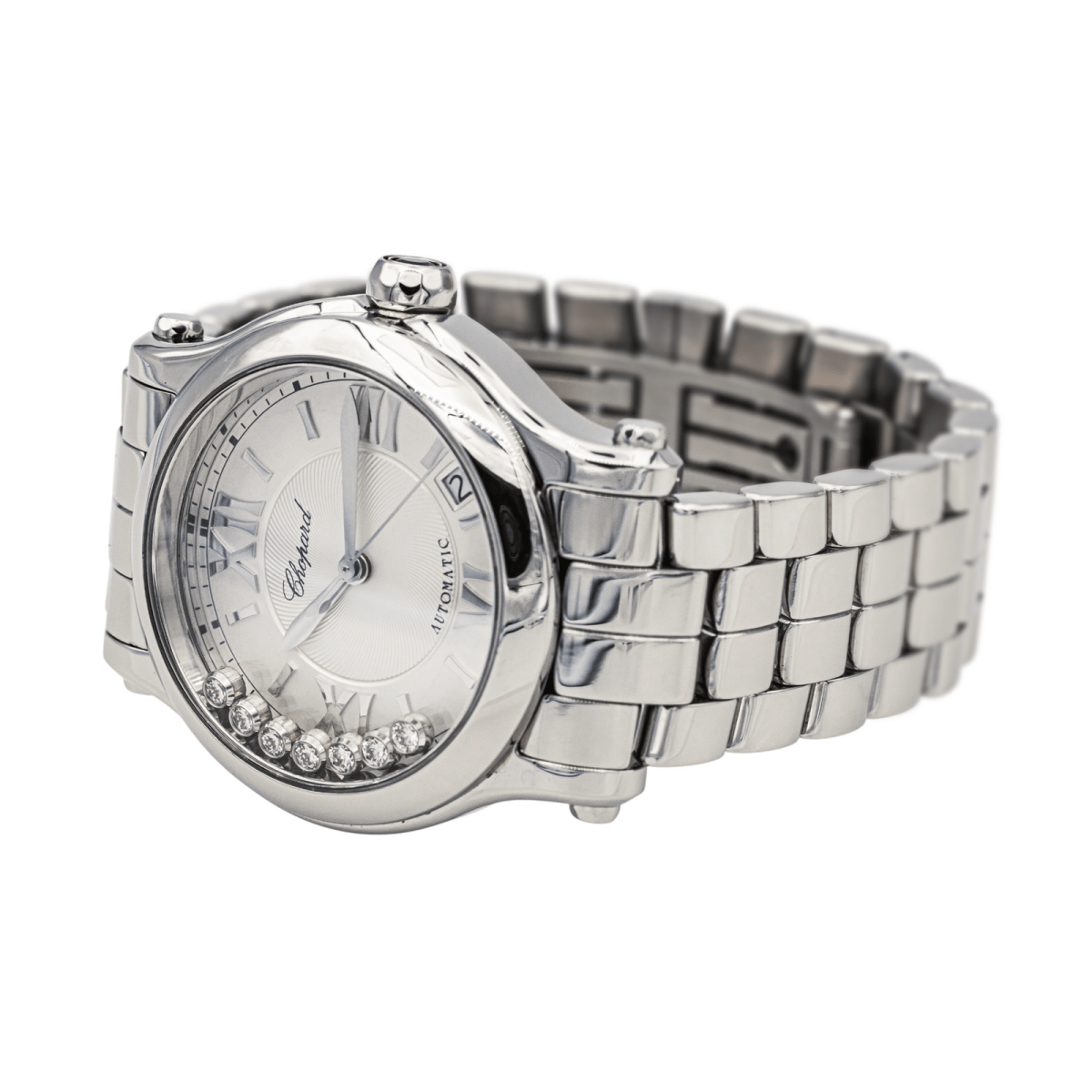 Montre CHOPARD "Happy Sport" en acier, saphir et diamant - Castafiore