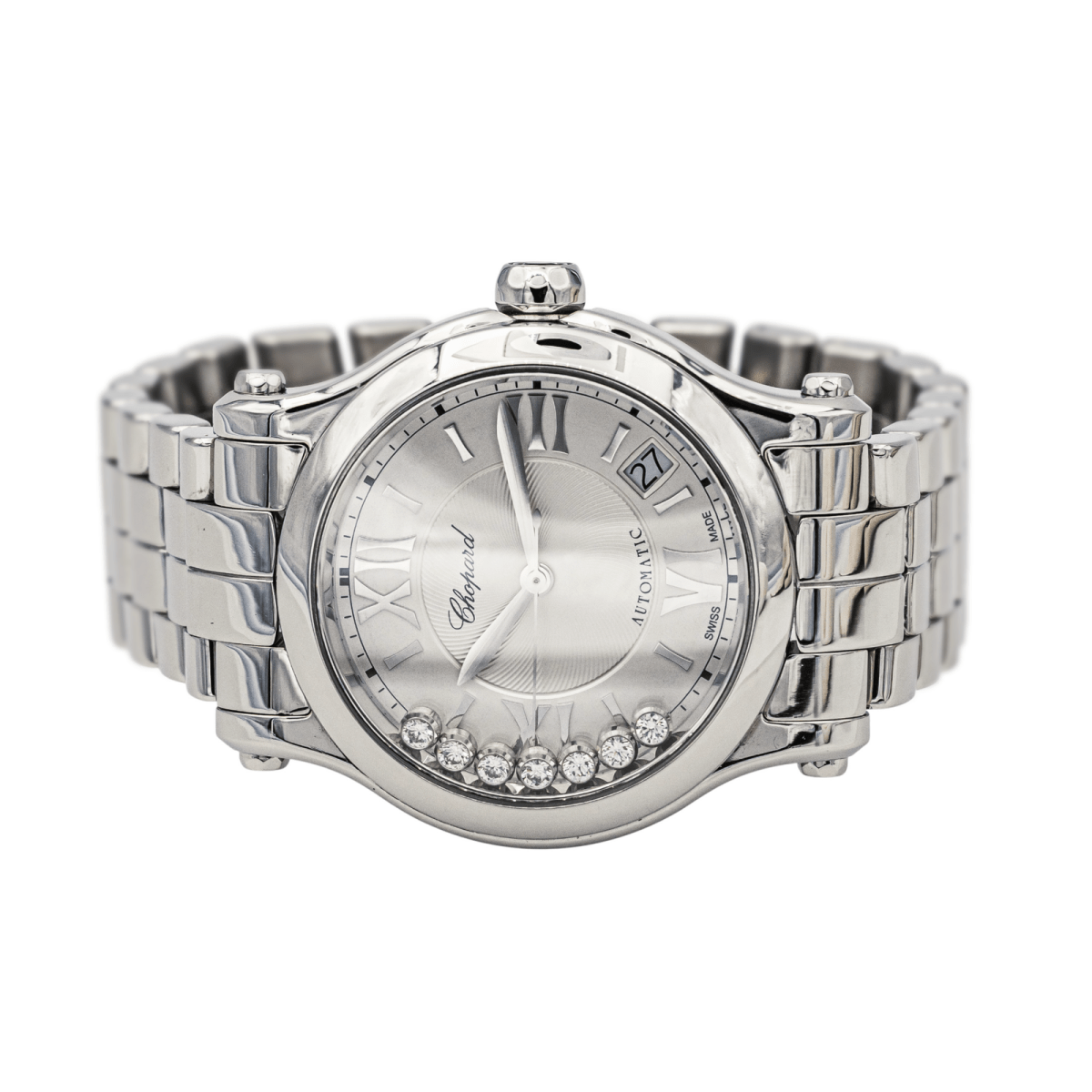 Montre CHOPARD "Happy Sport" en acier, saphir et diamant - Castafiore