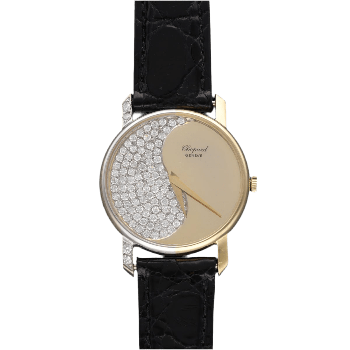 Montre CHOPARD "Yin et Yang" en or jaune, or blanc, cuir et diamants - Castafiore