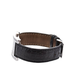 Montre CHOPARD "Your Hour" en or blanc, cuir, nacre, quartz, saphir et diamants - Castafiore