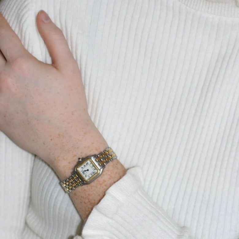 Montre Dame Cartier Panthère Or et Acier - Castafiore