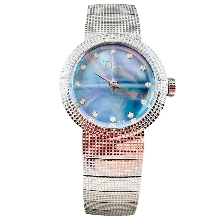 Montre de dame DIOR "La Baby D" en acier, nacre et diamants - Castafiore