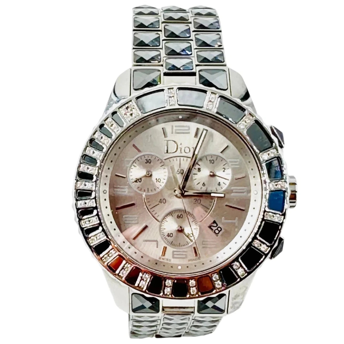 Montre DIOR "Christal" en acier, cristal saphir et diamants - Castafiore