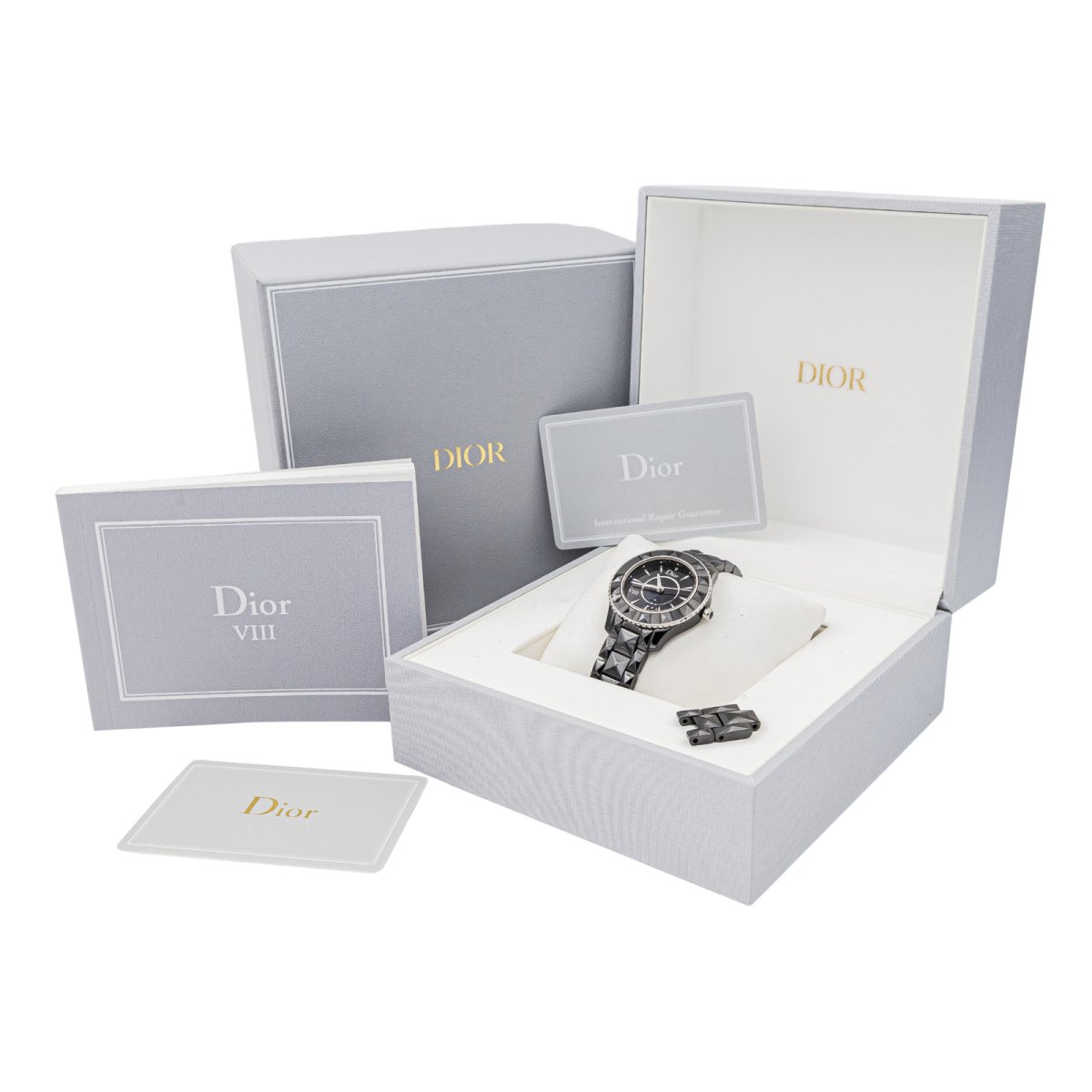 Montre DIOR "VIII" en céramique noire et saphir - Castafiore