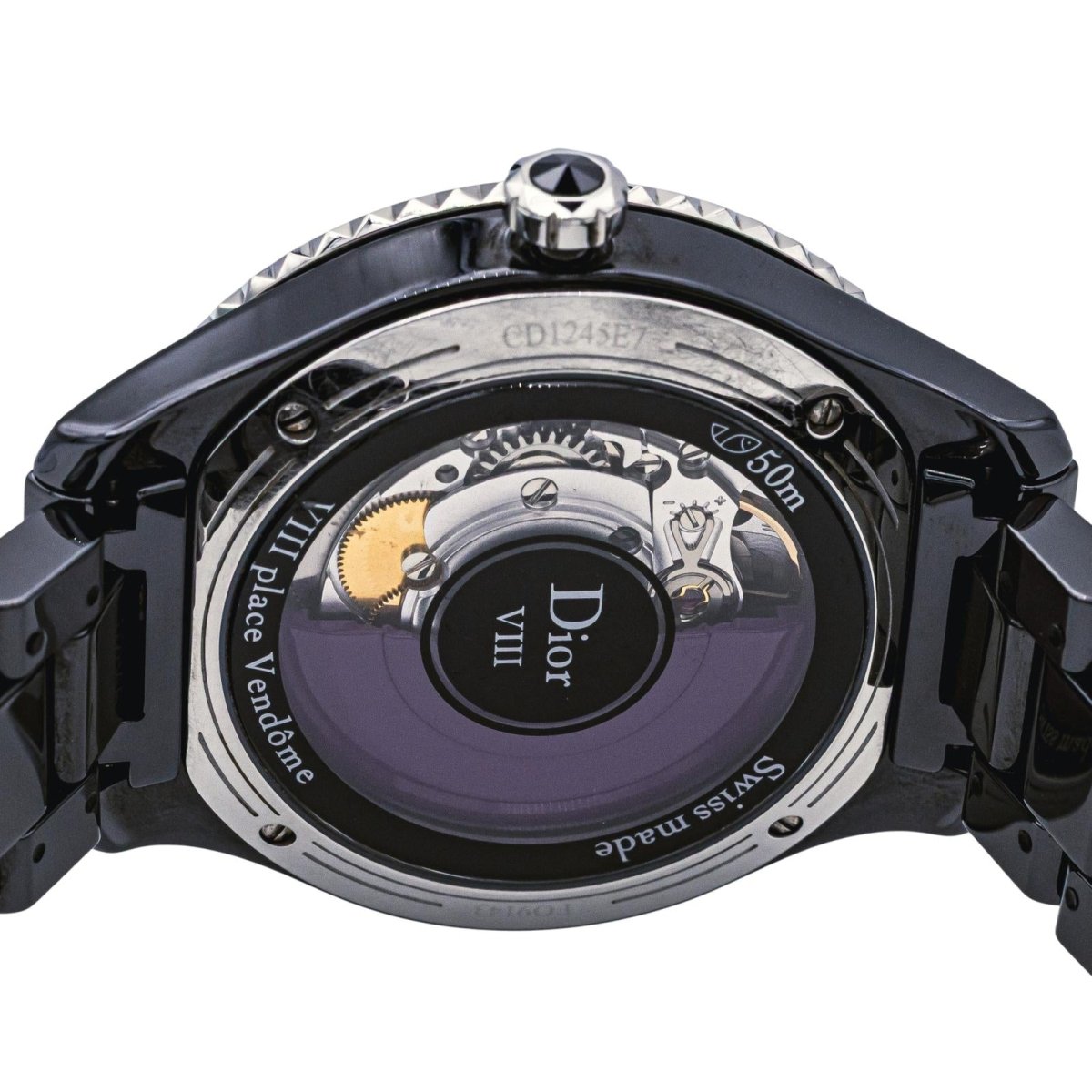 Montre DIOR "VIII" en céramique, saphir et améthyste - Castafiore