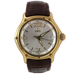 Montre EBEL "1911" en or jaune, argent, cuir et quartz - Castafiore