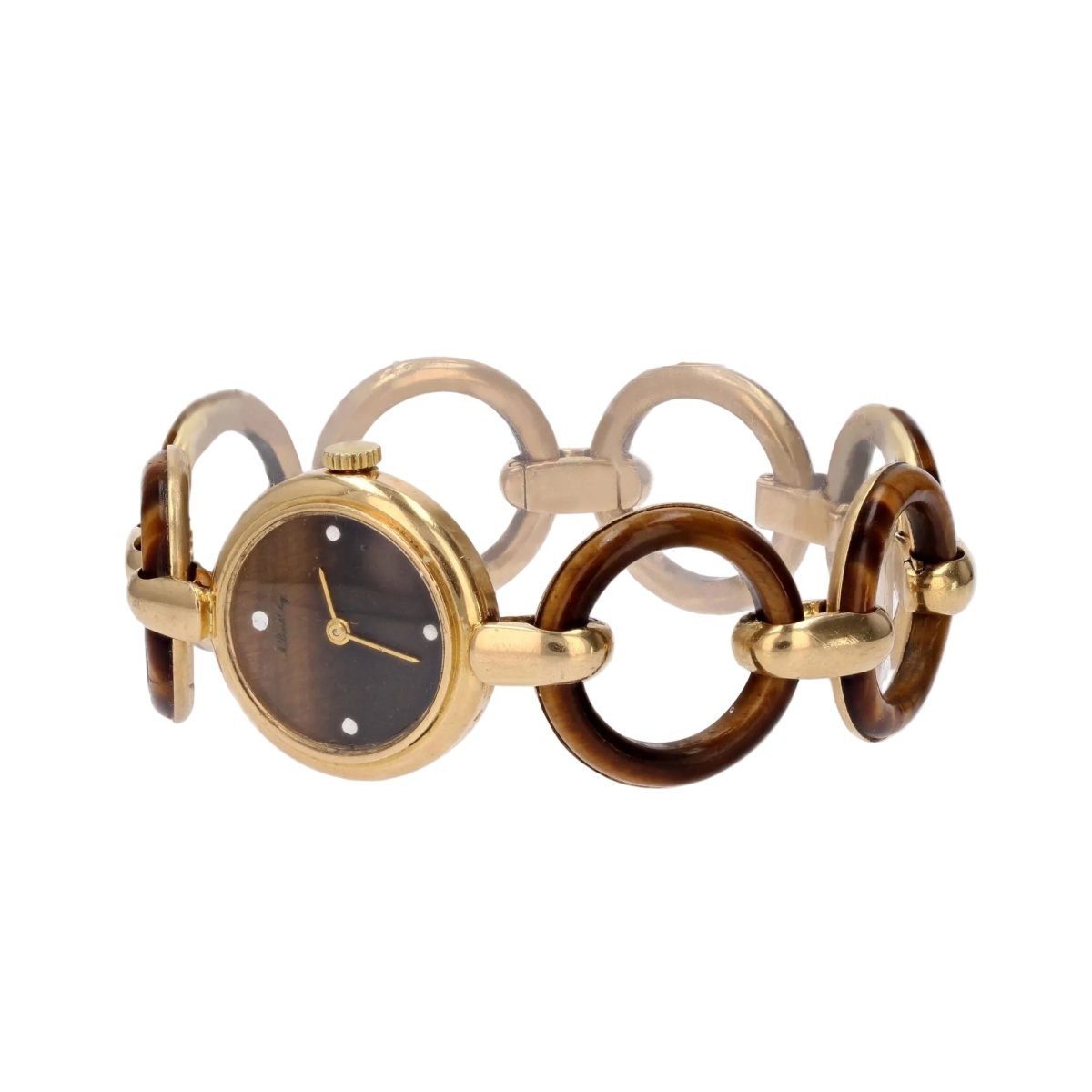 Montre en or jaune et oeil de tigre - Castafiore