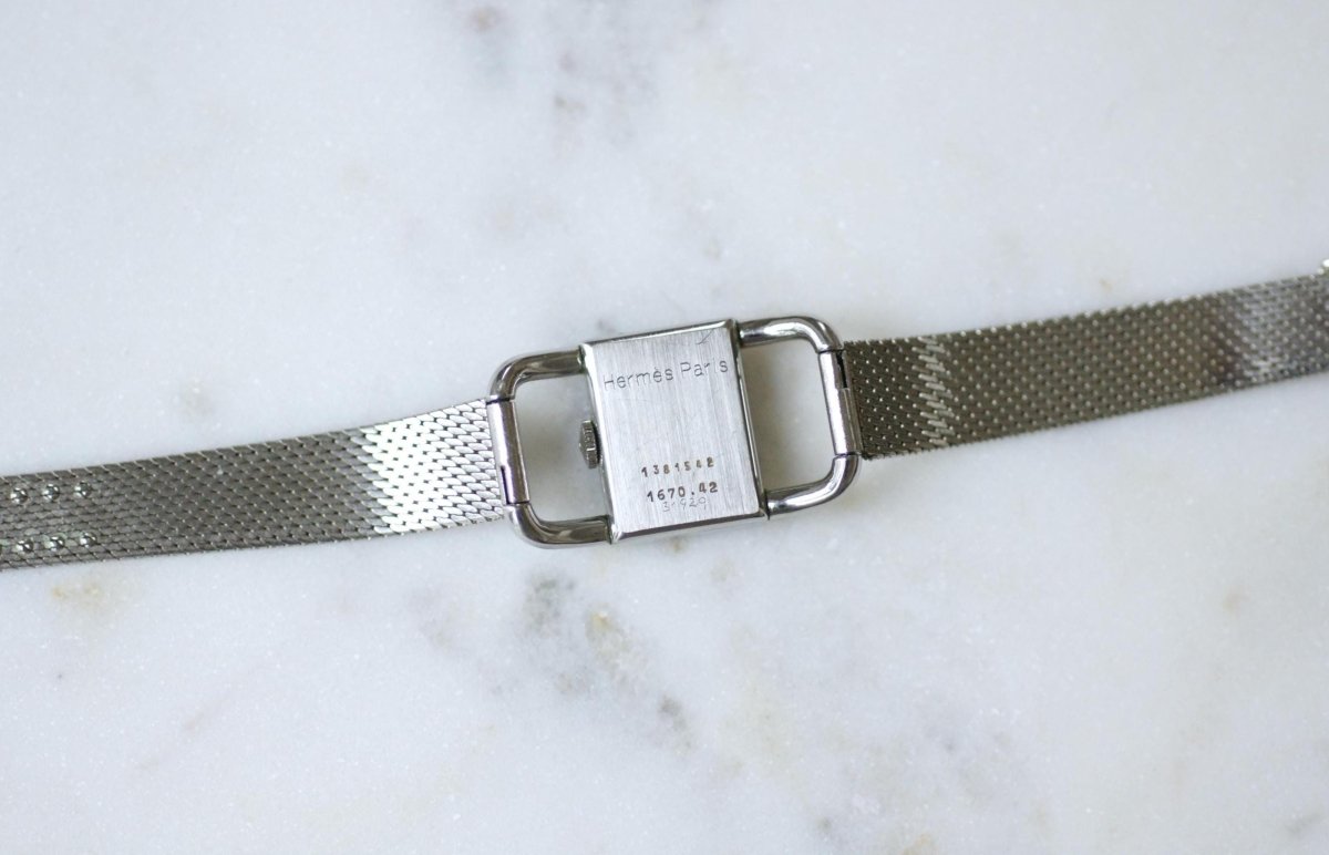 Montre Etrier Jaeger LeCoultre pour Hermès Acier Années 70 - Castafiore