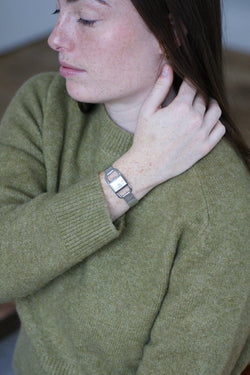 Montre Etrier Jaeger LeCoultre pour Hermès Acier Années 70 - Castafiore