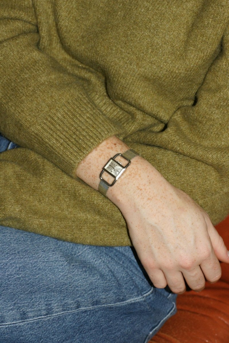 Montre Etrier Jaeger LeCoultre pour Hermès Acier Années 70 - Castafiore