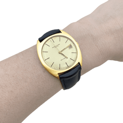 Watch Favre Leuba, yellow gold, leather.