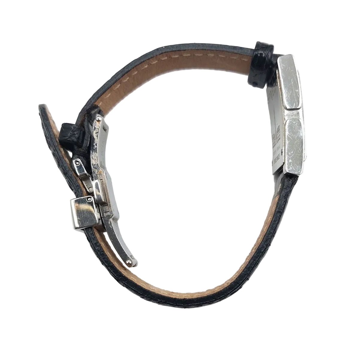 Montre FRED "Ligne 36" en acier, cuir, quartz et diamants - Castafiore