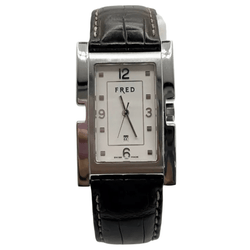 Montre FRED "Tank" en acier inoxydable et cuir - Castafiore