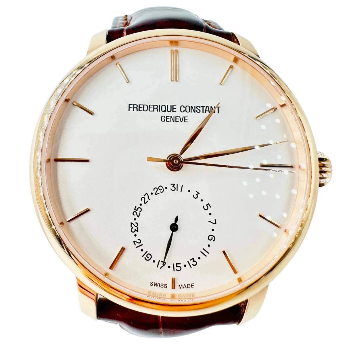 Montre FRÉDÉRIQUE CONSTANT "Slimline Manufacture" en acier et cuir - Castafiore