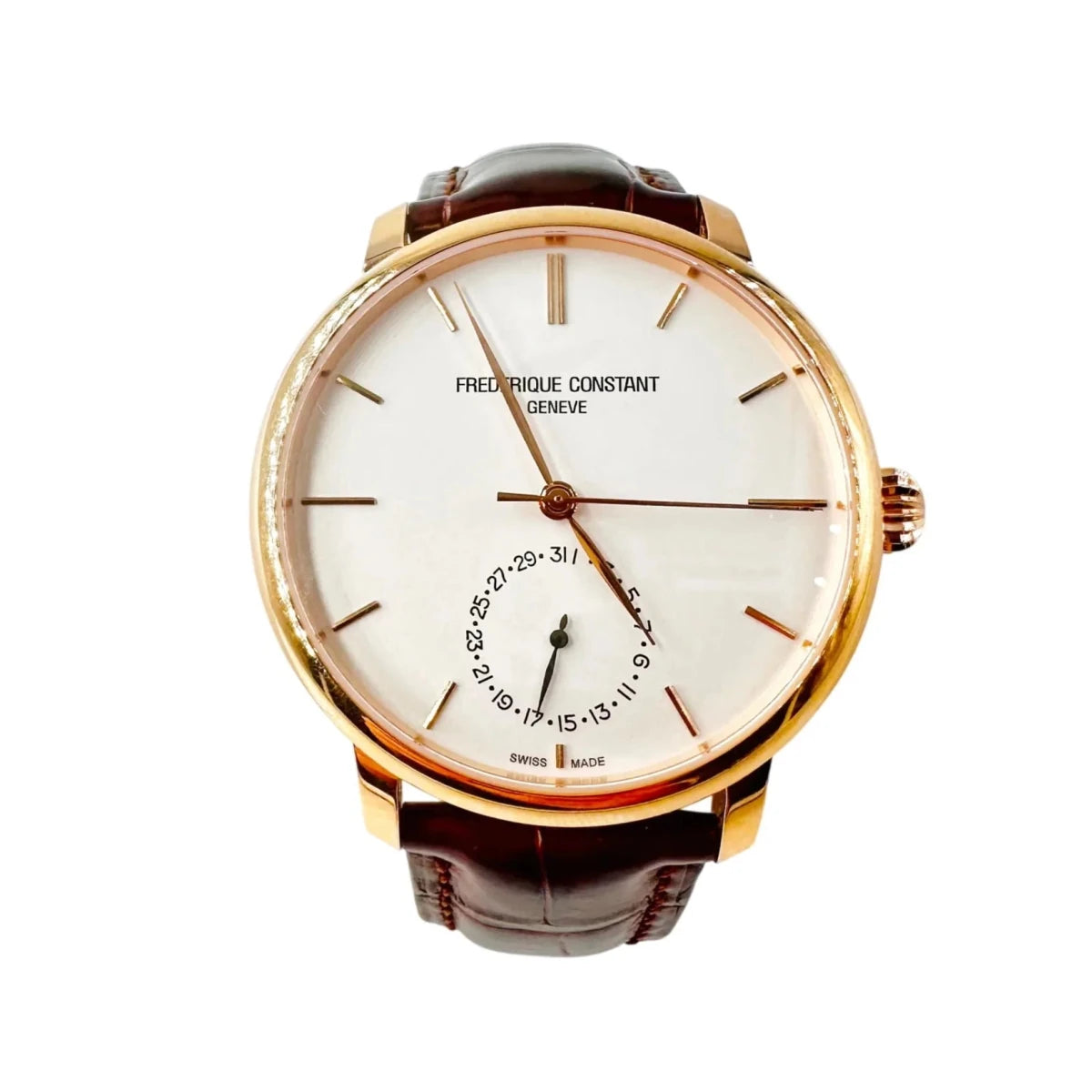 Montre FRÉDÉRIQUE CONSTANT "Slimline Manufacture" en acier et cuir - Castafiore