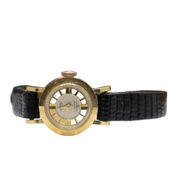 Montre GABRIEL "Swiss" en or jaune et cuir - Castafiore