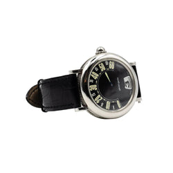 Montre GÉRALD GENTA "Rétro Classic" en acier et cuir - Castafiore