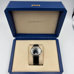 Montre GÉRALD GENTA "Rétro Classic" en acier et cuir - Castafiore