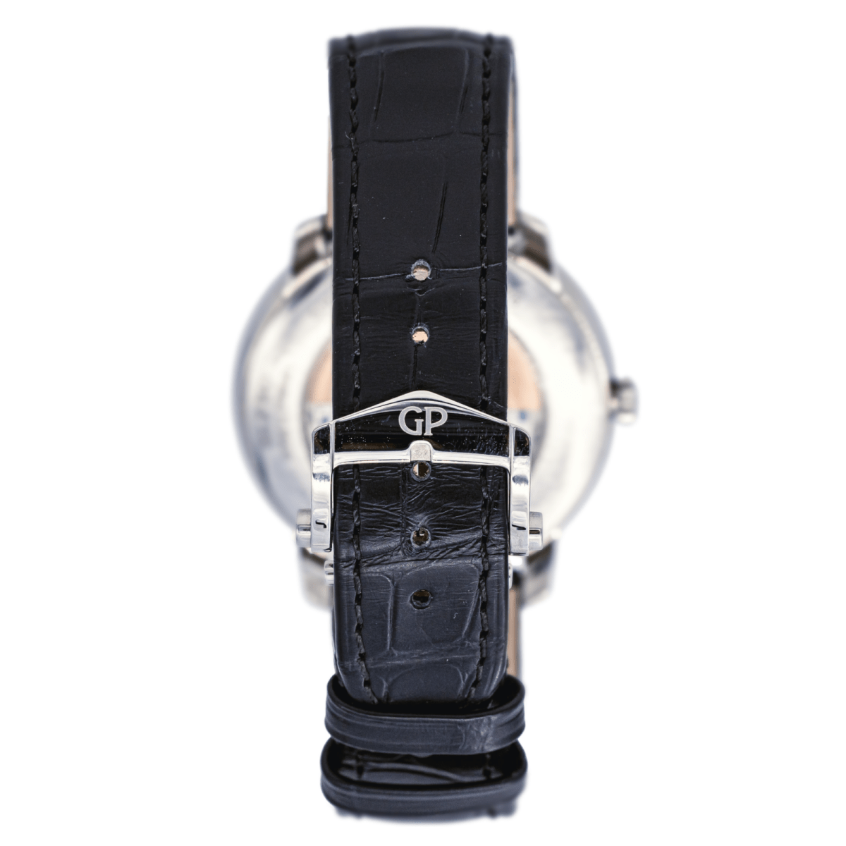 Montre GIRARD - PERREGAUX "Infinity" en acier, saphir et cuir - Castafiore