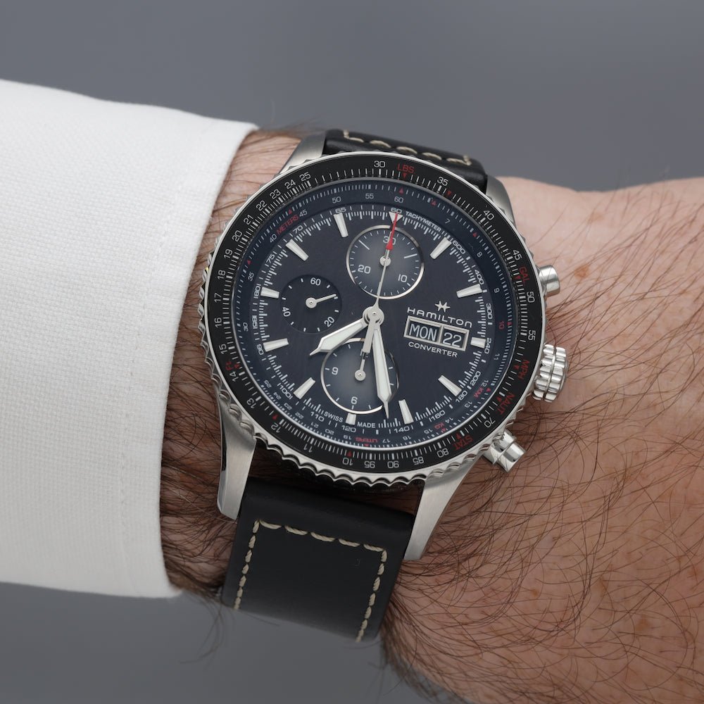 Montre HAMILTON "Aviation Converter Chronographe" en acier et automatique - Castafiore