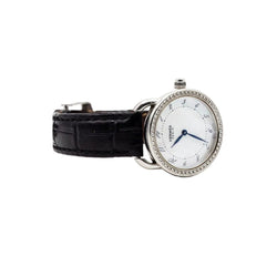 Montre HERMÈS "Arceau" en acier, nacre, diamants et cuir - Castafiore