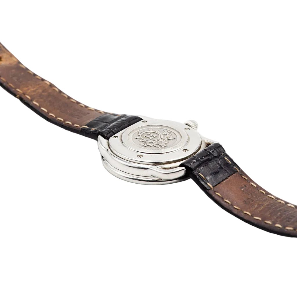 Montre HERMÈS "Arceau" en acier, nacre, diamants et cuir - Castafiore