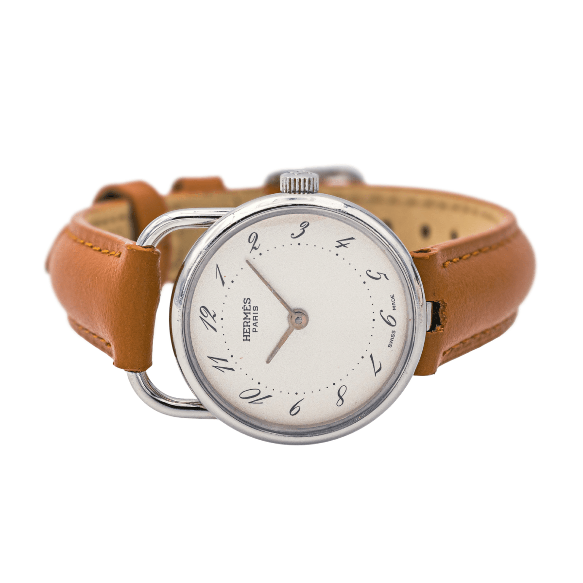 Montre Hermès, "Arceau" en argent et acier - Castafiore