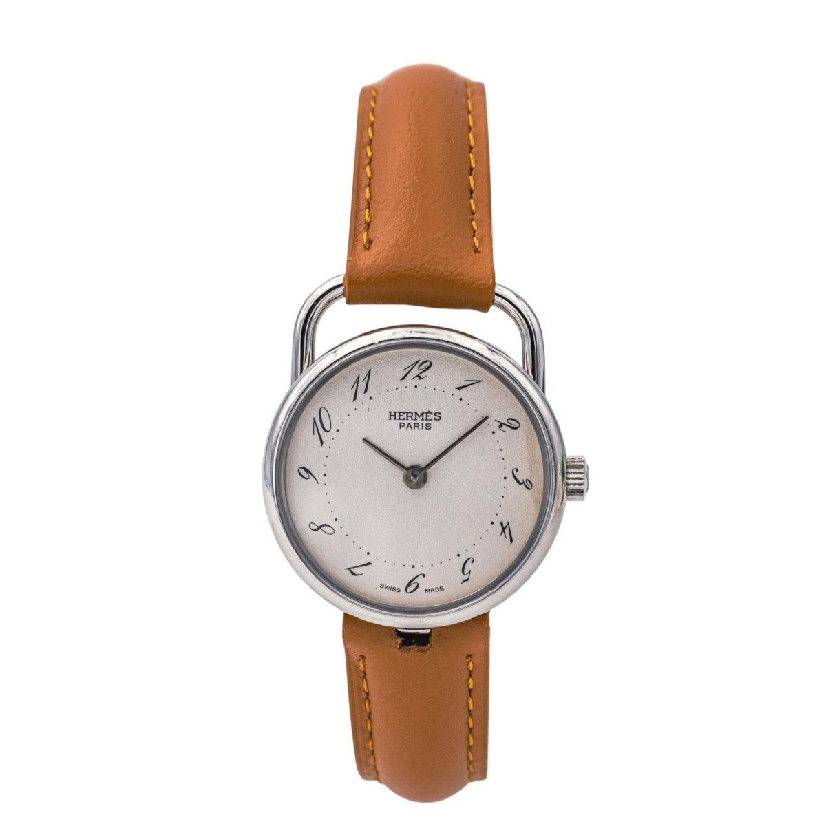 Montre Hermès, "Arceau" en argent et acier - Castafiore