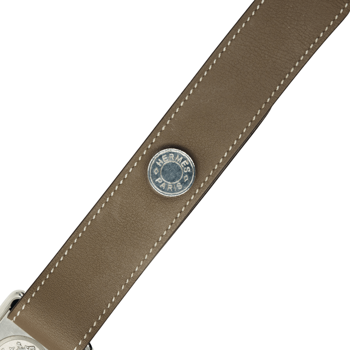 Montre HERMÈS "Barenia" en acier et cuir - Castafiore