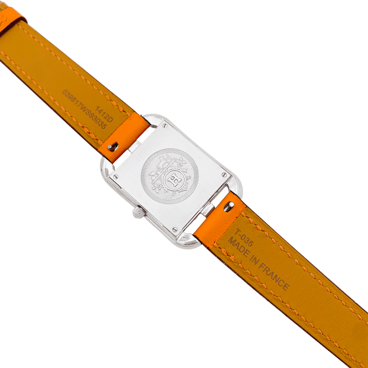 Montre Hermès, "Cape Cod", acier sur cuir. - Castafiore