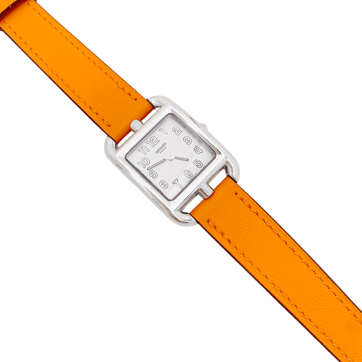 Montre Hermès, "Cape Cod", acier sur cuir. - Castafiore