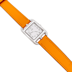 Montre Hermès, "Cape Cod", acier sur cuir. - Castafiore