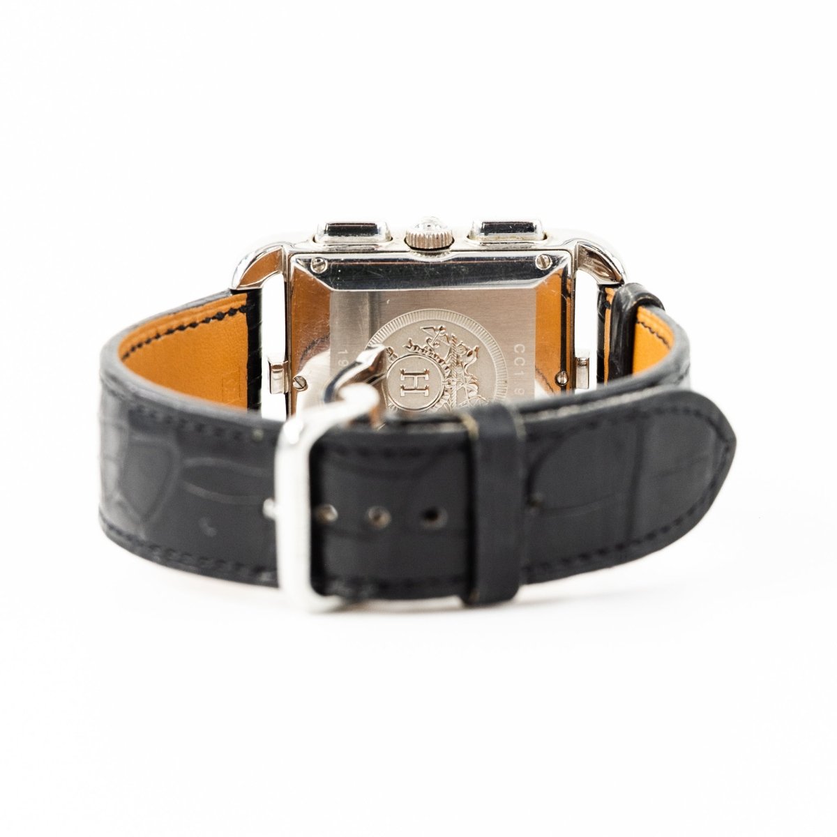 Montre HERMÈS "Cape Cod Chrono" en acier et cuir - Castafiore