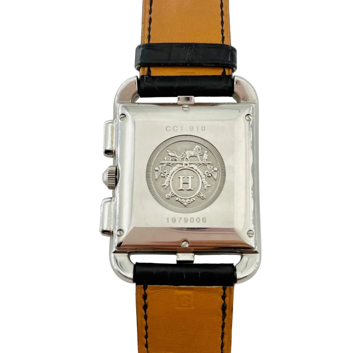 Montre HERMÈS "Cape Cod Chrono" en acier et cuir - Castafiore