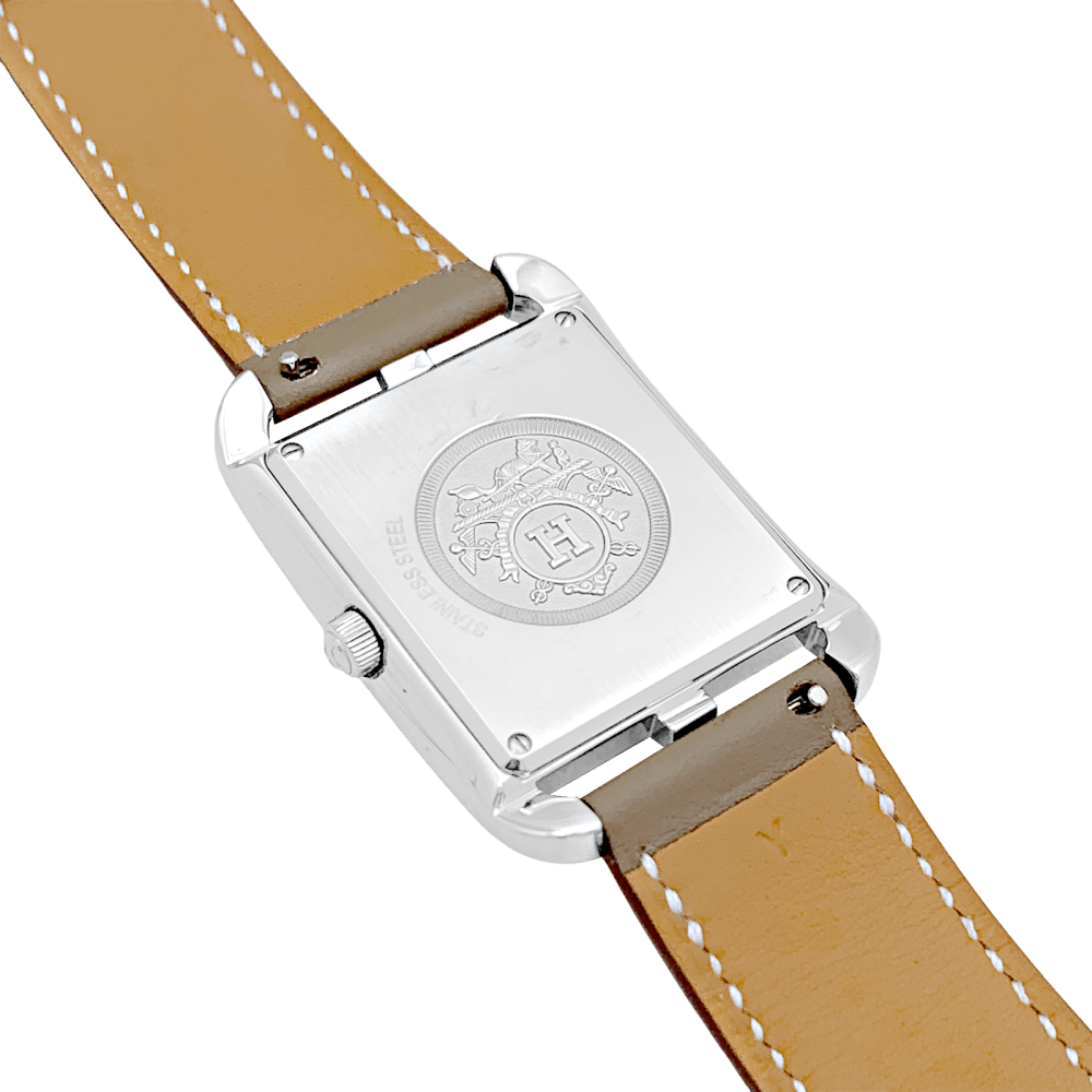 Montre HERMÈS Cape Cod en acier et cuir - Castafiore