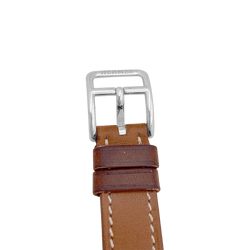 Montre HERMÈS "Cape Cod" en argent, acier et cuir - Castafiore