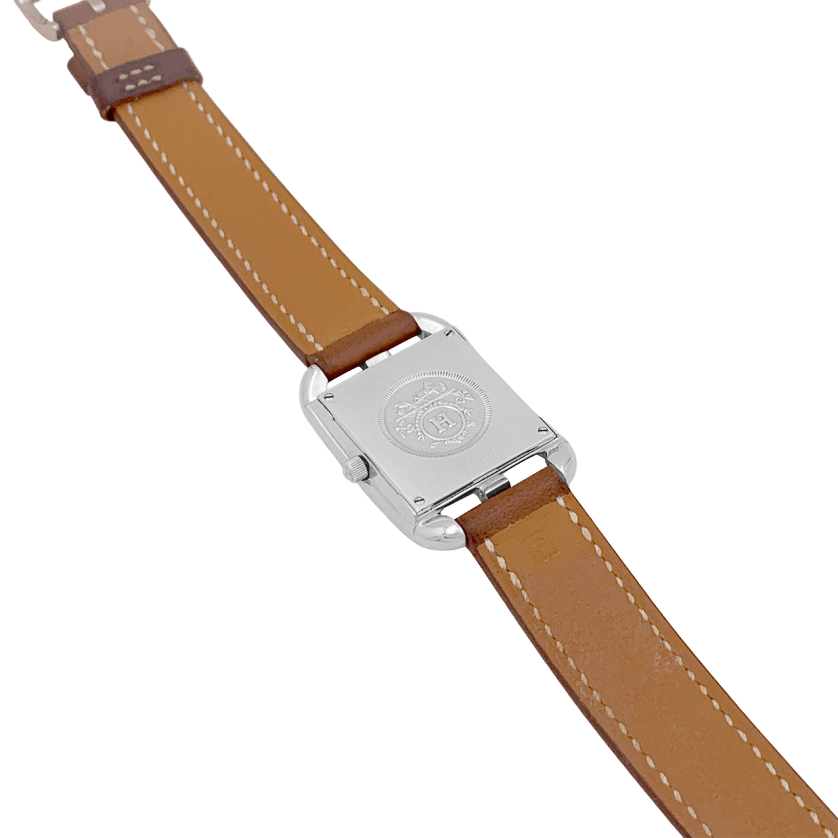 Montre HERMÈS "Cape Cod" en argent, acier et cuir - Castafiore