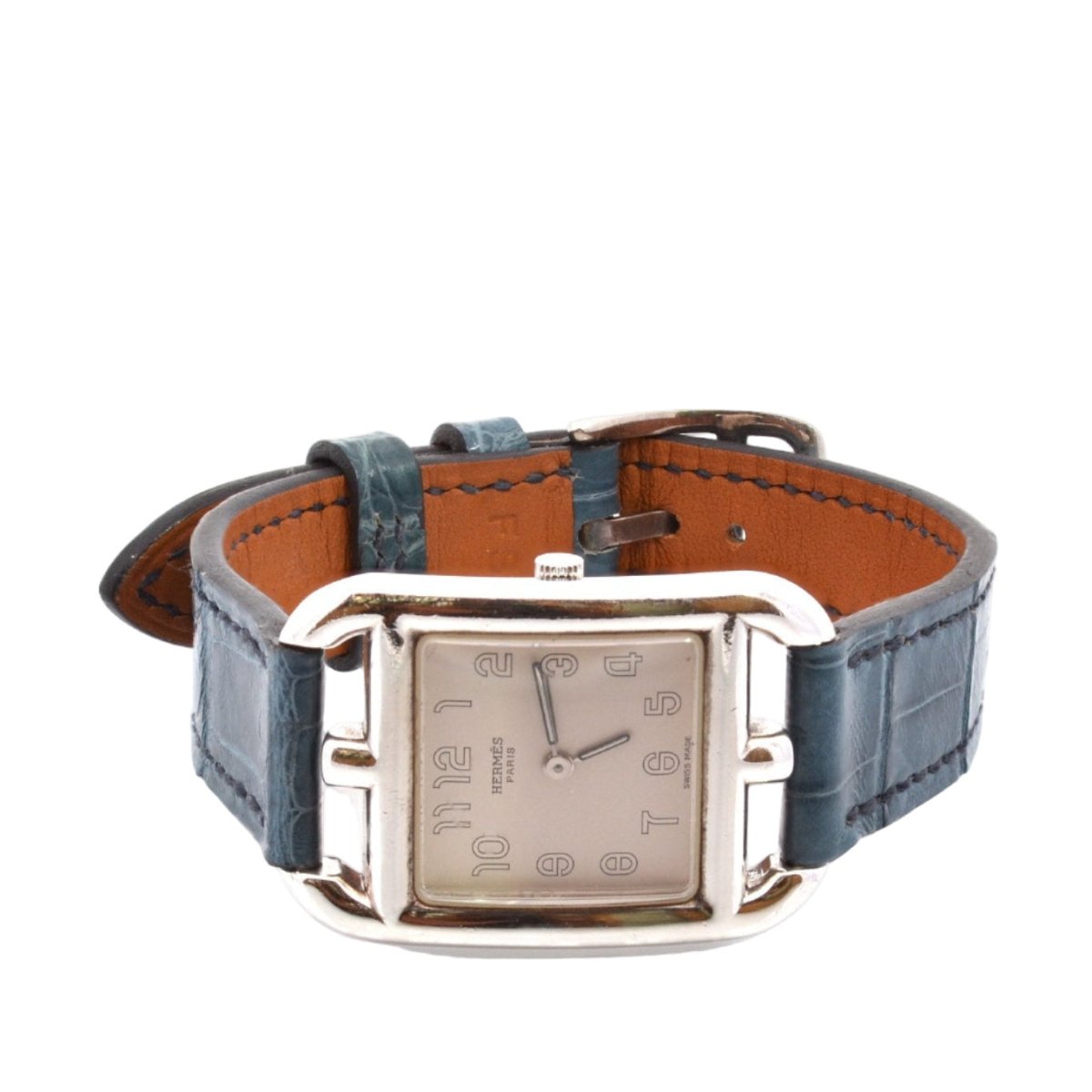 Montre HERMÈS "Cape Cod" en cuir et quartz - Castafiore
