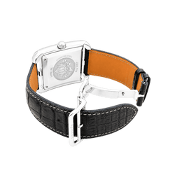 Montre HERMÈS "Cape Cod" GM en acier et cuir - Castafiore