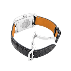 Montre HERMÈS "Cape Cod" GM en acier et cuir - Castafiore