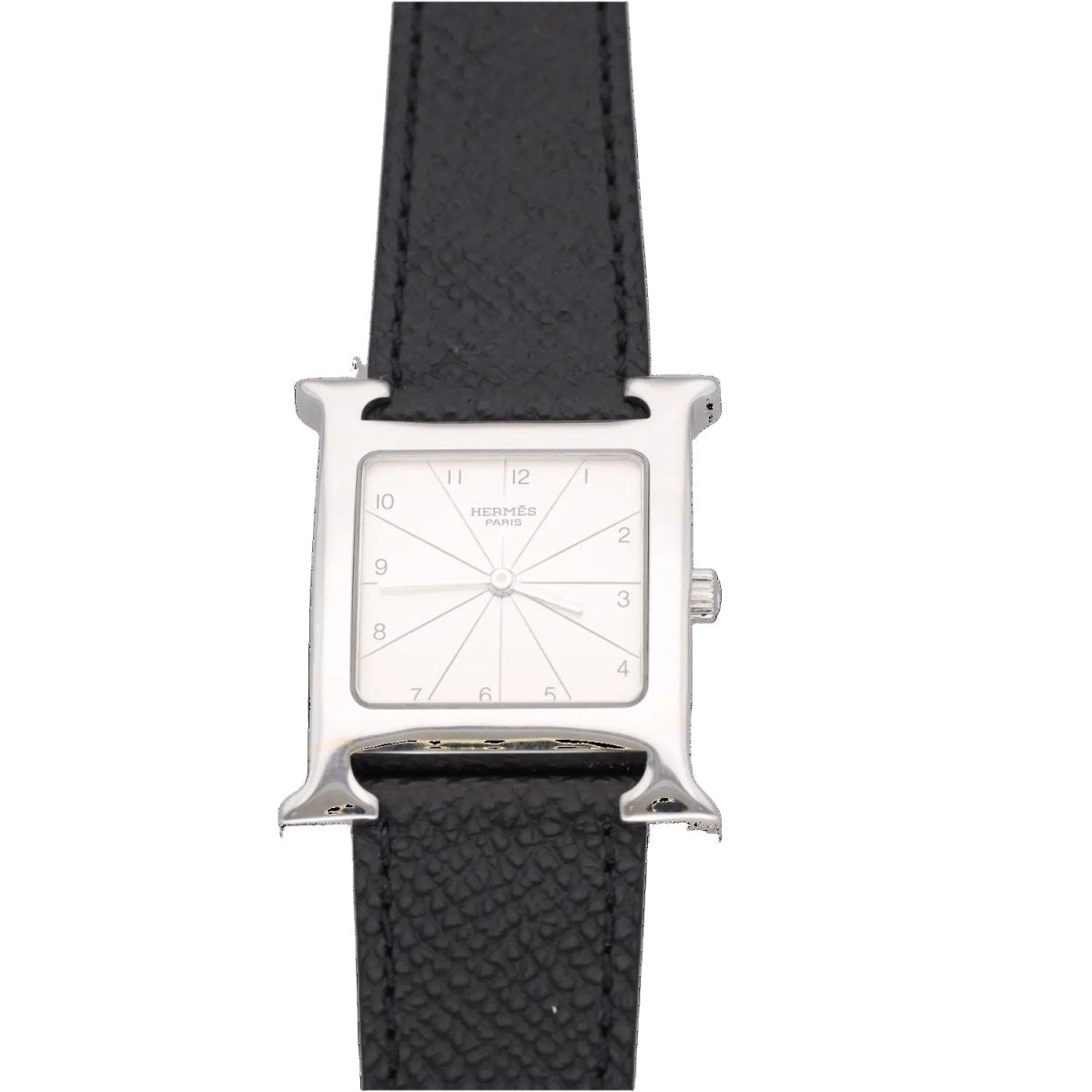 Montre HERMÈS "Collection H" en acier et cuir - Castafiore