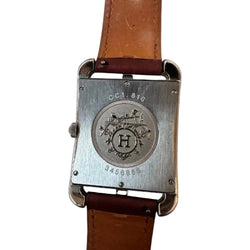 Montre HERMÈS en acier, cuir et quartz - Castafiore