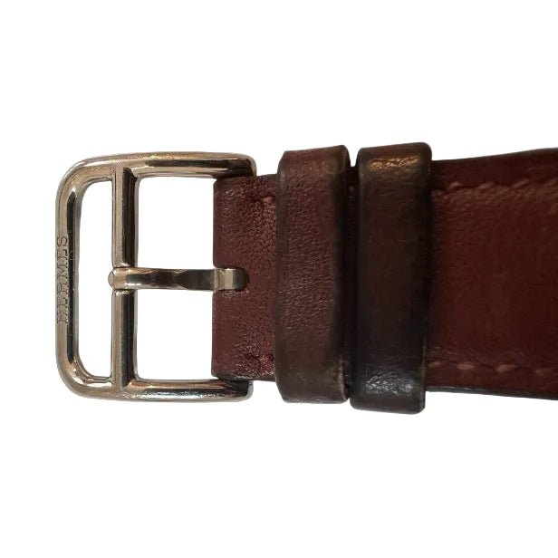 Montre HERMÈS en acier, cuir et quartz - Castafiore