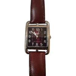 Montre HERMÈS en acier, cuir et quartz - Castafiore